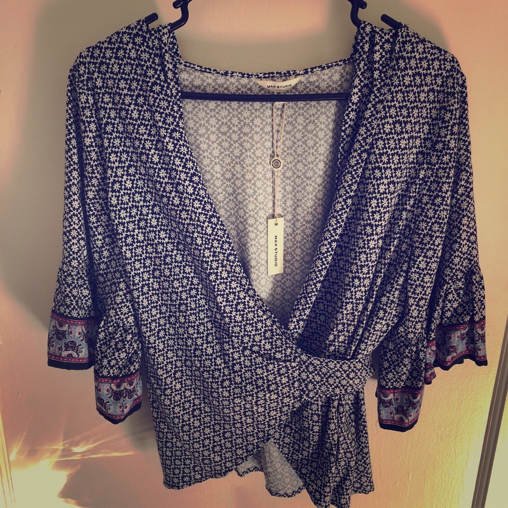 Max Studio NWT boho wrap top